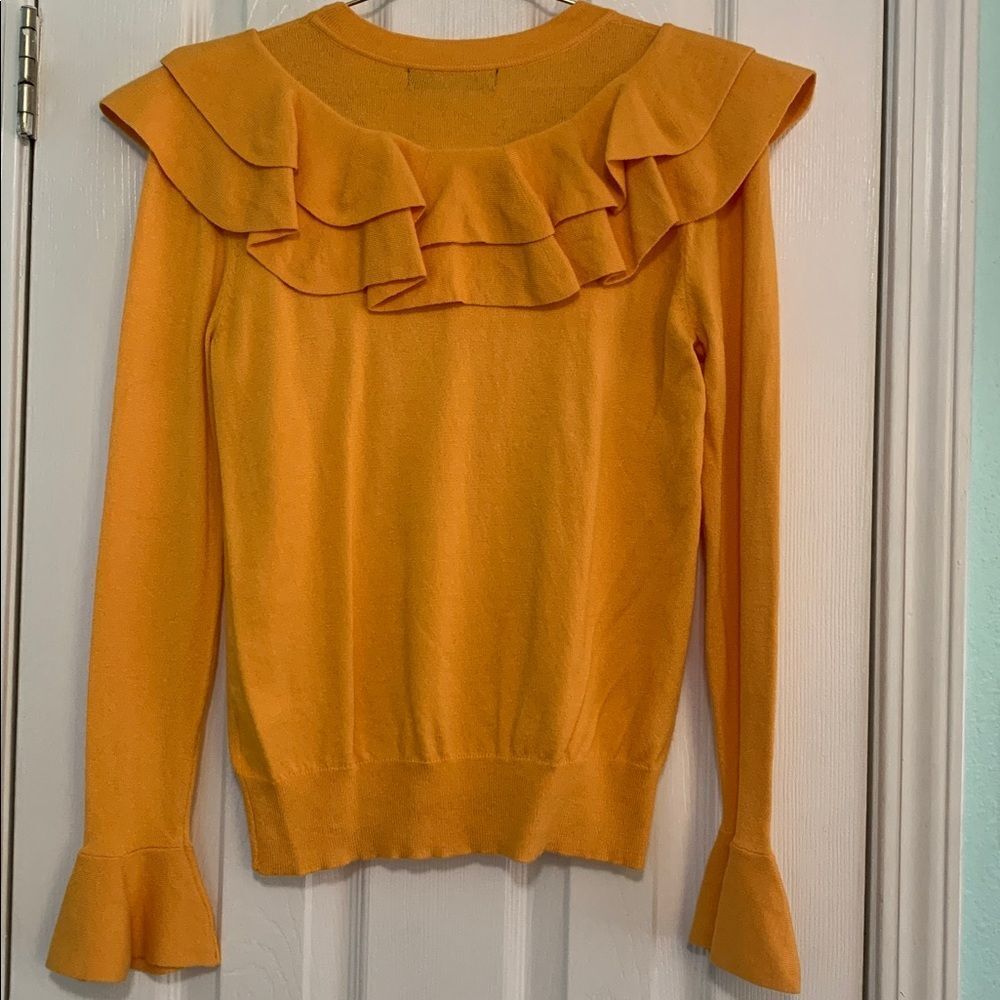 Sugar+Lips Harvard Ruffle Yellow Sweater Size XS - Picture 2 of 5